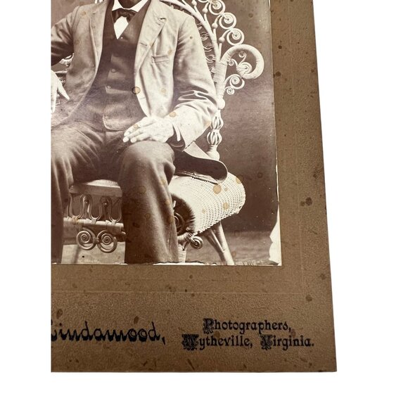Carnahan & Lindamood Cabinet Card African American Man Wytheville VA Studio - Picture 5 of 7